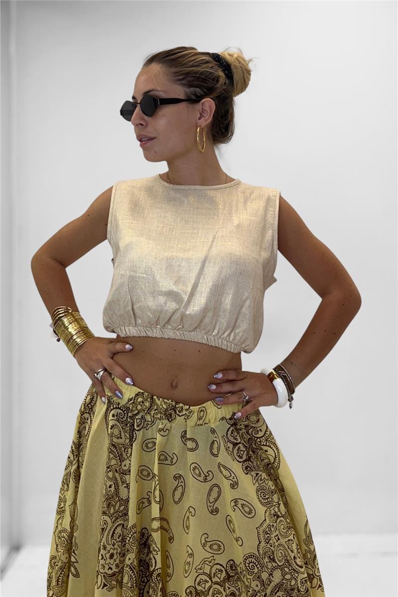 maglia crop smanicata precious